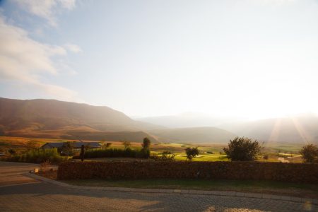 Mountain range resort view